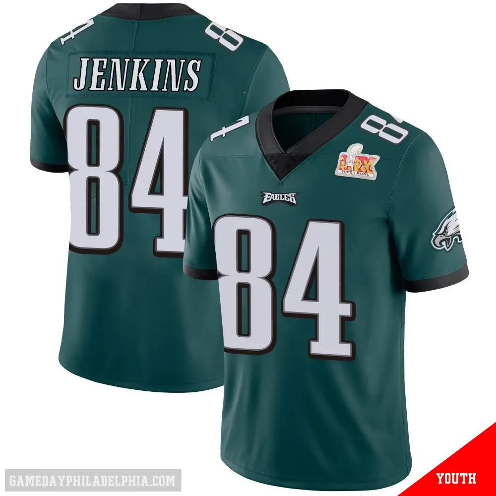 ＃84 Youth E.J. Jenkins Green Limited Philadelphia Eagles Midnight Team Color Vapor Untouchable Super Bowl LIX Jersey