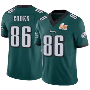 ＃86 Men's Elijah Cooks Green Limited Philadelphia Eagles Vapor F.U.S.E. Super Bowl LIX Jersey