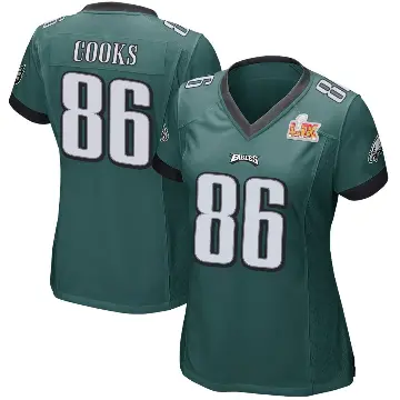 ＃86 Women's Elijah Cooks Green Game Philadelphia Eagles Team Color Super Bowl LIX Jersey