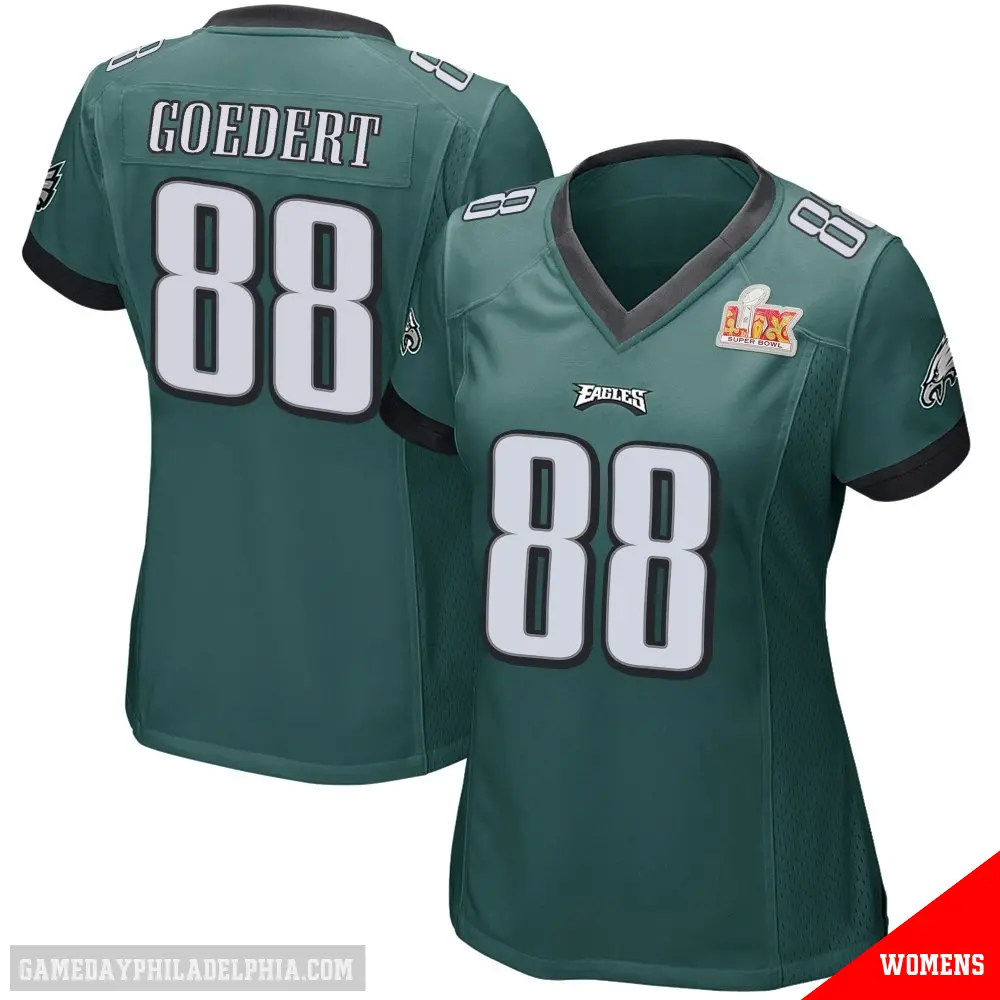 ＃88 Women's Dallas Goedert Green Game Philadelphia Eagles Team Color Super Bowl LIX Jersey