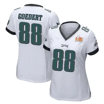 ＃88 Women's Dallas Goedert White Game Philadelphia Eagles Super Bowl LIX Jersey