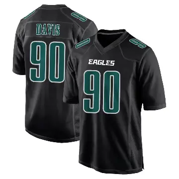 ＃90 Men's Jordan Davis Black Game Philadelphia Eagles Carbon Fashion Jersey