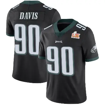 ＃90 Men's Jordan Davis Black Limited Philadelphia Eagles Alternate Vapor Untouchable Super Bowl LIX Jersey