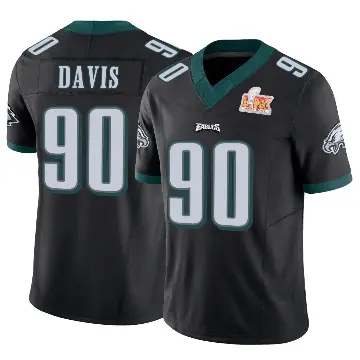 ＃90 Men's Jordan Davis Black Limited Philadelphia Eagles Vapor F.U.S.E. Super Bowl LIX Jersey