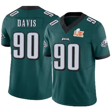 ＃90 Men's Jordan Davis Green Limited Philadelphia Eagles Vapor F.U.S.E. Super Bowl LIX Jersey
