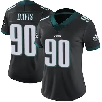 ＃90 Women's Jordan Davis Black Limited Philadelphia Eagles Alternate Vapor Untouchable Jersey