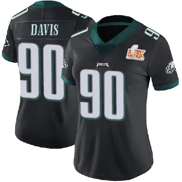 ＃90 Women's Jordan Davis Black Limited Philadelphia Eagles Alternate Vapor Untouchable Super Bowl LIX Jersey