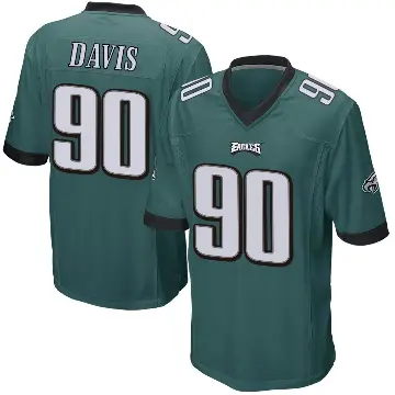 ＃90 Youth Jordan Davis Green Game Philadelphia Eagles Team Color Jersey
