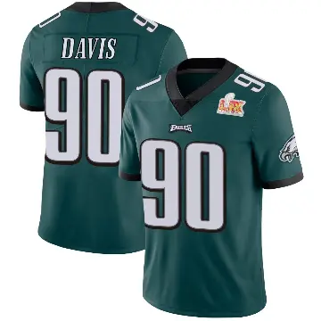 ＃90 Youth Jordan Davis Green Limited Philadelphia Eagles Midnight Team Color Vapor Untouchable Super Bowl LIX Jersey