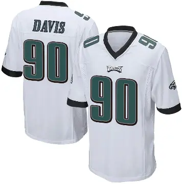 ＃90 Youth Jordan Davis White Game Philadelphia Eagles Jersey