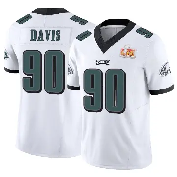 ＃90 Youth Jordan Davis White Limited Philadelphia Eagles Vapor F.U.S.E. Super Bowl LIX Jersey
