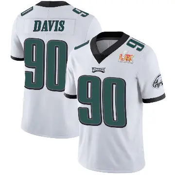 ＃90 Youth Jordan Davis White Limited Philadelphia Eagles Vapor Untouchable Super Bowl LIX Jersey