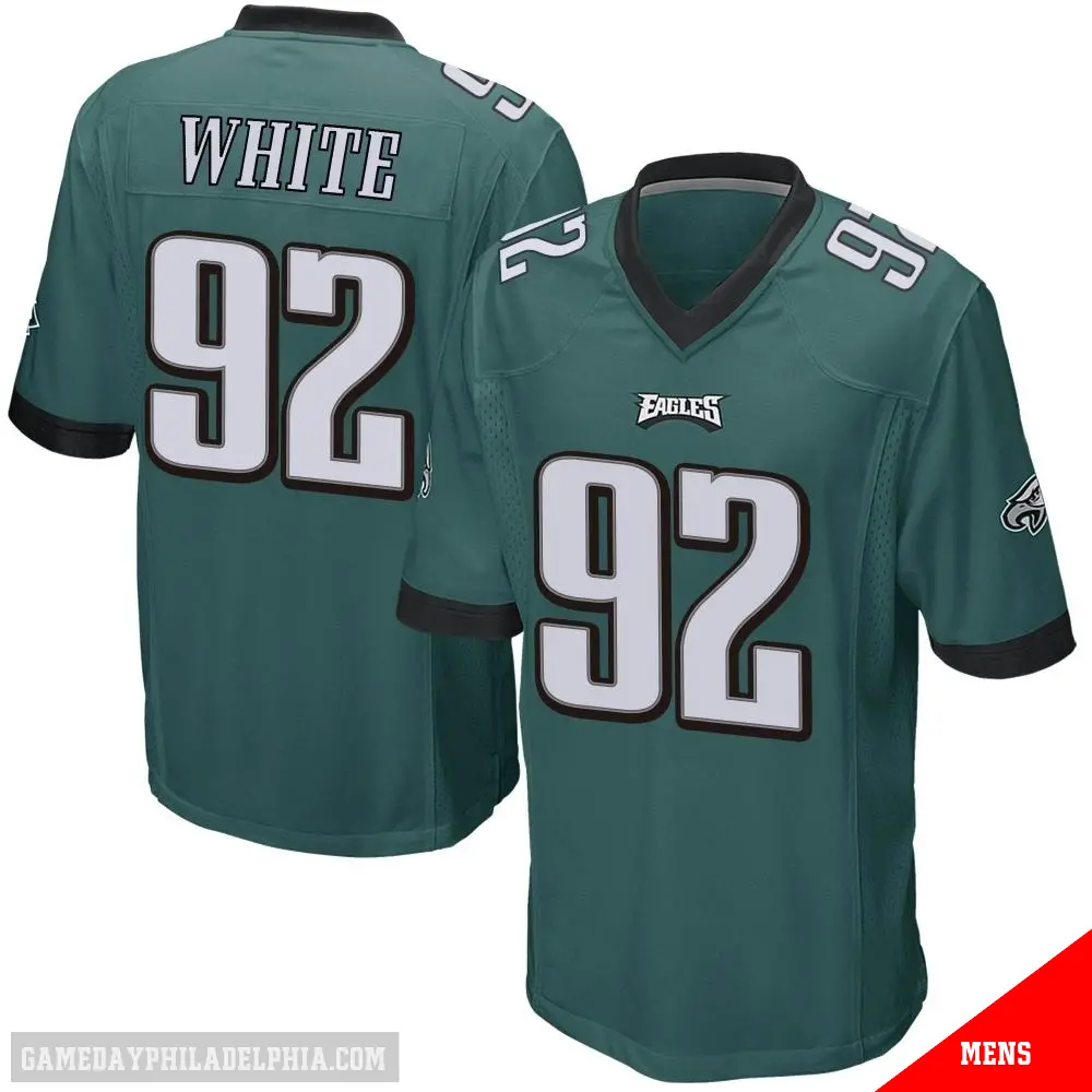 ＃92 Men's Reggie White Green Game Philadelphia Eagles Team Color Jersey