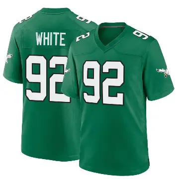 ＃92 Youth Reggie White Green Game Philadelphia Eagles Kelly Alternate Jersey