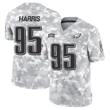＃95 Men's Charles Harris Arctic Camo Limited Philadelphia Eagles 2024 Salute to Service Jersey