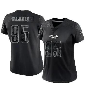 ＃95 Women's Charles Harris Black Limited Philadelphia Eagles Reflective Jersey