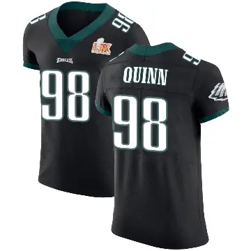 ＃98 Men's Robert Quinn Black Elite Philadelphia Eagles Alternate Vapor Untouchable Super Bowl LIX Jersey