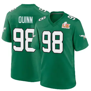 ＃98 Men's Robert Quinn Green Game Philadelphia Eagles Kelly Alternate Super Bowl LIX Jersey