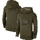 Women's Olive Philadelphia Eagles 2018 Salute to Service Team Logo Performance Pullover Hoodie